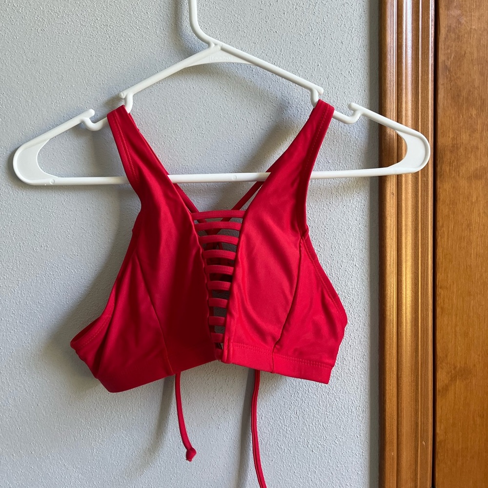 padded red bikini top!